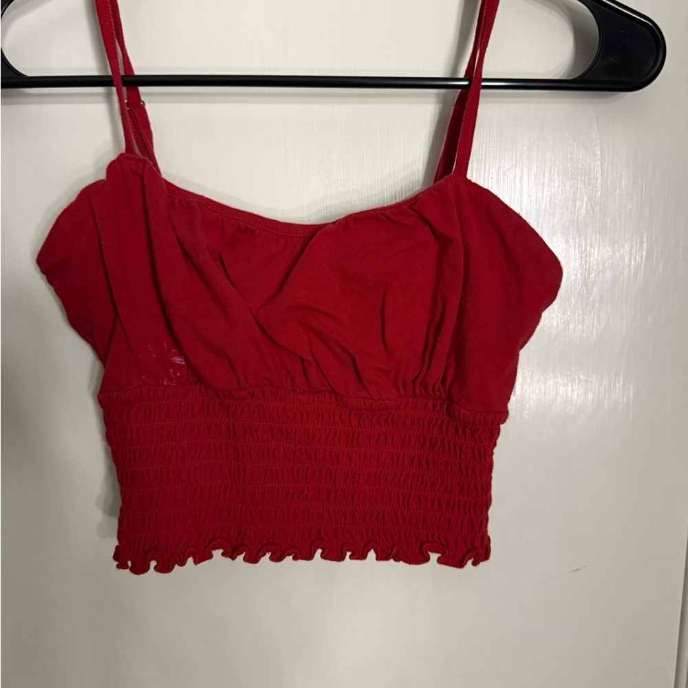 Hollister Red Smocked Camisole Top